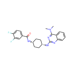 CN(C)c1nc(N[C@H]2CC[C@@H](NC(=O)c3ccc(F)c(F)c3)CC2)nc2ccccc12 ZINC000252668237