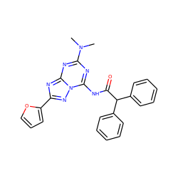 CN(C)c1nc(NC(=O)C(c2ccccc2)c2ccccc2)n2nc(-c3ccco3)nc2n1 ZINC000053276767