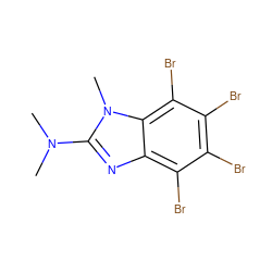 CN(C)c1nc2c(Br)c(Br)c(Br)c(Br)c2n1C ZINC000013585908