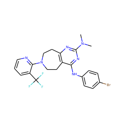 CN(C)c1nc2c(c(Nc3ccc(Br)cc3)n1)CCN(c1ncccc1C(F)(F)F)CC2 ZINC000218505241