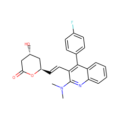 CN(C)c1nc2ccccc2c(-c2ccc(F)cc2)c1/C=C/[C@@H]1C[C@@H](O)CC(=O)O1 ZINC000013861033