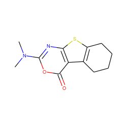 CN(C)c1nc2sc3c(c2c(=O)o1)CCCC3 ZINC000001857076