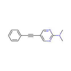 CN(C)c1ncc(C#Cc2ccccc2)cn1 ZINC000066078496