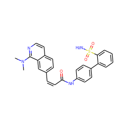 CN(C)c1nccc2ccc(/C=C\C(=O)Nc3ccc(-c4ccccc4S(N)(=O)=O)cc3)cc12 ZINC000026170733