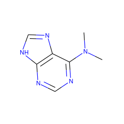 CN(C)c1ncnc2[nH]cnc12 ZINC000013516321