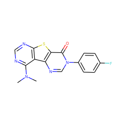 CN(C)c1ncnc2sc3c(=O)n(-c4ccc(F)cc4)cnc3c12 ZINC000095563324