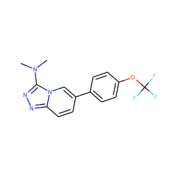 CN(C)c1nnc2ccc(-c3ccc(OC(F)(F)F)cc3)cn12 ZINC000114881610