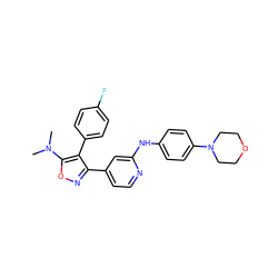 CN(C)c1onc(-c2ccnc(Nc3ccc(N4CCOCC4)cc3)c2)c1-c1ccc(F)cc1 ZINC000103235673