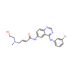 CN(C/C=C/C(=O)Nc1ccc2ncnc(Nc3cccc(Br)c3)c2c1)CCO ZINC000013863677