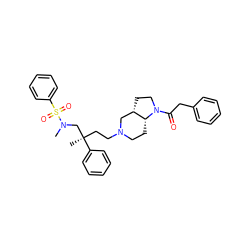 CN(C[C@@](C)(CCN1CC[C@@H]2[C@@H](CCN2C(=O)Cc2ccccc2)C1)c1ccccc1)S(=O)(=O)c1ccccc1 ZINC000028131818