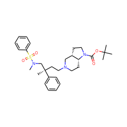 CN(C[C@@](C)(CCN1CC[C@@H]2[C@@H](CCN2C(=O)OC(C)(C)C)C1)c1ccccc1)S(=O)(=O)c1ccccc1 ZINC000028119206