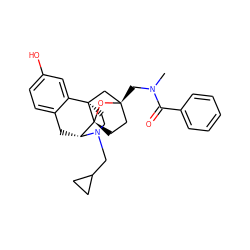 CN(C[C@@]12CC[C@@]3(O1)[C@H]1Cc4ccc(O)cc4[C@@]3(CCN1CC1CC1)C2)C(=O)c1ccccc1 ZINC000101396344