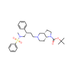 CN(C[C@@H](CCN1CC[C@@H]2[C@@H](CCN2C(=O)OC(C)(C)C)C1)c1ccccc1)S(=O)(=O)c1ccccc1 ZINC000028133653