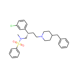 CN(C[C@@H](CCN1CCC(Cc2ccccc2)CC1)c1cccc(Cl)c1)S(=O)(=O)c1ccccc1 ZINC000026497363