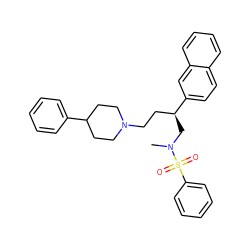 CN(C[C@@H](CCN1CCC(c2ccccc2)CC1)c1ccc2ccccc2c1)S(=O)(=O)c1ccccc1 ZINC000026640371