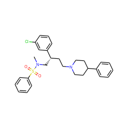 CN(C[C@@H](CCN1CCC(c2ccccc2)CC1)c1cccc(Cl)c1)S(=O)(=O)c1ccccc1 ZINC000003916933