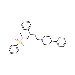 CN(C[C@@H](CCN1CCC(c2ccccc2)CC1)c1ccccc1)S(=O)(=O)c1ccccc1 ZINC000013479348