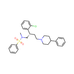 CN(C[C@@H](CCN1CCC(c2ccccc2)CC1)c1ccccc1Cl)S(=O)(=O)c1ccccc1 ZINC000026580020