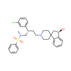 CN(C[C@@H](CCN1CCC2(CC1)C[C@@H](O)c1ccccc12)c1cccc(Cl)c1)S(=O)(=O)c1ccccc1 ZINC000026494295