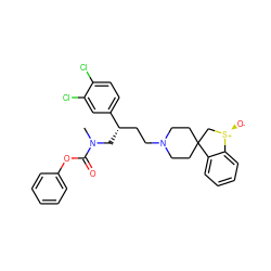 CN(C[C@@H](CCN1CCC2(CC1)C[S@@+]([O-])c1ccccc12)c1ccc(Cl)c(Cl)c1)C(=O)Oc1ccccc1 ZINC000026579420