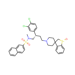 CN(C[C@@H](CCN1CCC2(CC1)C[S@@+]([O-])c1ccccc12)c1ccc(Cl)c(Cl)c1)S(=O)(=O)c1ccc2ccccc2c1 ZINC000026578540