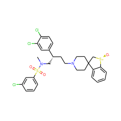 CN(C[C@@H](CCN1CCC2(CC1)C[S@@+]([O-])c1ccccc12)c1ccc(Cl)c(Cl)c1)S(=O)(=O)c1cccc(Cl)c1 ZINC000026579664