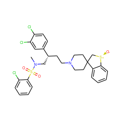 CN(C[C@@H](CCN1CCC2(CC1)C[S@@+]([O-])c1ccccc12)c1ccc(Cl)c(Cl)c1)S(=O)(=O)c1ccccc1Cl ZINC000026579599