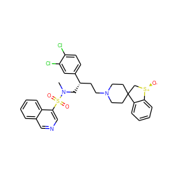 CN(C[C@@H](CCN1CCC2(CC1)C[S@@+]([O-])c1ccccc12)c1ccc(Cl)c(Cl)c1)S(=O)(=O)c1cncc2ccccc12 ZINC000150608189