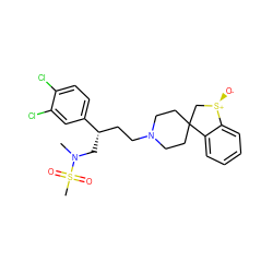 CN(C[C@@H](CCN1CCC2(CC1)C[S@@+]([O-])c1ccccc12)c1ccc(Cl)c(Cl)c1)S(C)(=O)=O ZINC000026578914