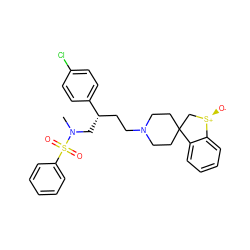 CN(C[C@@H](CCN1CCC2(CC1)C[S@@+]([O-])c1ccccc12)c1ccc(Cl)cc1)S(=O)(=O)c1ccccc1 ZINC000026641201