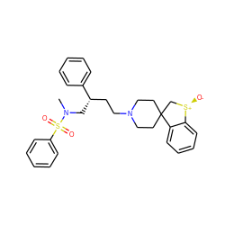 CN(C[C@@H](CCN1CCC2(CC1)C[S@@+]([O-])c1ccccc12)c1ccccc1)S(=O)(=O)c1ccccc1 ZINC000013479346