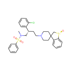 CN(C[C@@H](CCN1CCC2(CC1)C[S@@+]([O-])c1ccccc12)c1ccccc1Cl)S(=O)(=O)c1ccccc1 ZINC000026652192