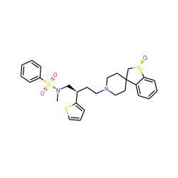 CN(C[C@@H](CCN1CCC2(CC1)C[S@@+]([O-])c1ccccc12)c1cccs1)S(=O)(=O)c1ccccc1 ZINC000026645358