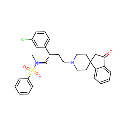 CN(C[C@@H](CCN1CCC2(CC1)CC(=O)c1ccccc12)c1cccc(Cl)c1)S(=O)(=O)c1ccccc1 ZINC000026501913