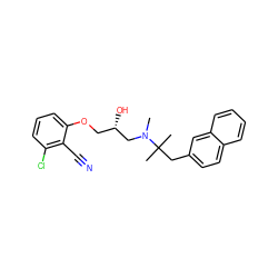 CN(C[C@@H](O)COc1cccc(Cl)c1C#N)C(C)(C)Cc1ccc2ccccc2c1 ZINC000028564676