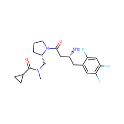 CN(C[C@@H]1CCCN1C(=O)C[C@H](N)Cc1cc(F)c(F)cc1F)C(=O)C1CC1 ZINC000043062640