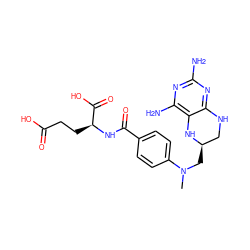 CN(C[C@@H]1CNc2nc(N)nc(N)c2N1)c1ccc(C(=O)N[C@@H](CCC(=O)O)C(=O)O)cc1 ZINC000031350053