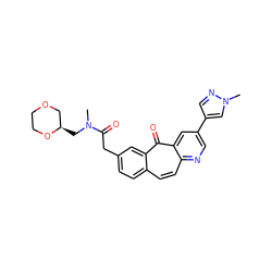 CN(C[C@@H]1COCCO1)C(=O)Cc1ccc2ccc3ncc(-c4cnn(C)c4)cc3c(=O)c2c1 ZINC000095585728