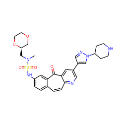 CN(C[C@@H]1COCCO1)S(=O)(=O)Nc1ccc2ccc3ncc(-c4cnn(C5CCNCC5)c4)cc3c(=O)c2c1 ZINC000072139828