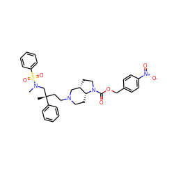 CN(C[C@](C)(CCN1CC[C@@H]2[C@@H](CCN2C(=O)OCc2ccc([N+](=O)[O-])cc2)C1)c1ccccc1)S(=O)(=O)c1ccccc1 ZINC000028119224