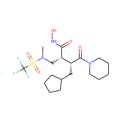 CN(C[C@H](C(=O)NO)[C@@H](CC1CCCC1)C(=O)N1CCCCC1)S(=O)(=O)C(F)(F)F ZINC000026732089