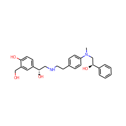 CN(C[C@H](O)c1ccccc1)c1ccc(CCNC[C@H](O)c2ccc(O)c(CO)c2)cc1 ZINC000073224083