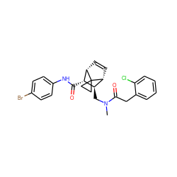 CN(C[C@H]1[C@H](C(=O)Nc2ccc(Br)cc2)[C@@H]2C=C[C@H]1C21CC1)C(=O)Cc1ccccc1Cl ZINC000168416933