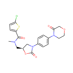 CN(C[C@H]1CN(c2ccc(N3CCOCC3=O)cc2)C(=O)O1)C(=O)c1ccc(Cl)s1 ZINC000013673247