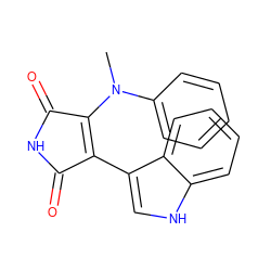 CN(C1=C(c2c[nH]c3ccccc23)C(=O)NC1=O)c1ccccc1 ZINC000028388190