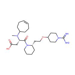 CN(C1CCC=CCC1)[C@@H](CC(=O)O)C(=O)N1CCCC[C@H]1CCOC1CCN(C(=N)N)CC1 ZINC000003831813