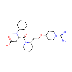 CN(C1CCCCC1)[C@@H](CC(=O)O)C(=O)N1CCCC[C@H]1CCOC1CCN(C(=N)N)CC1 ZINC000003831815