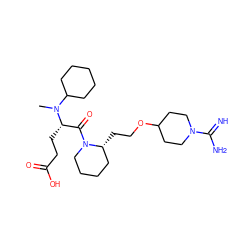 CN(C1CCCCC1)[C@@H](CCC(=O)O)C(=O)N1CCCC[C@H]1CCOC1CCN(C(=N)N)CC1 ZINC000013473960