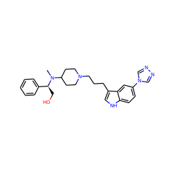 CN(C1CCN(CCCc2c[nH]c3ccc(-n4cnnc4)cc23)CC1)[C@@H](CO)c1ccccc1 ZINC000013802530