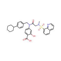 CN(CC(=O)N(Cc1ccc(C2CCCCC2)cc1)c1ccc(C(=O)O)c(O)c1)S(=O)(=O)c1cccc2cccnc12 ZINC000072116971